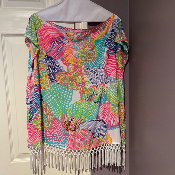 Lilly Pulitzer's "Jasmine" caftan/ poncho top - Picture 3 of 4